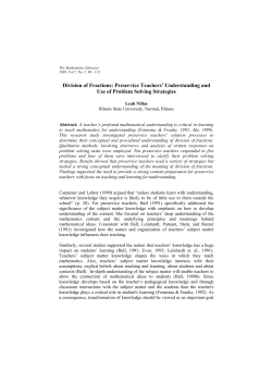 Division of Fractions: Preservice Teachers
