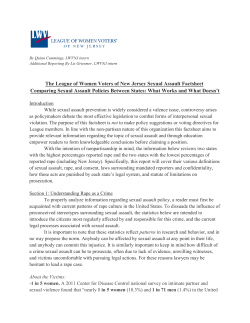 League of Women Voters of New Jersey Sexual Assault Fact Sheet