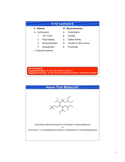 5.12 Lecture 6 5.12 Lecture 6 Name That Molecule! Name That