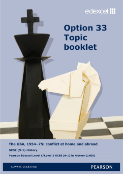 Option 33 Topic booklet - Edexcel