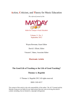 Action, Criticism, and Theory for Music Education