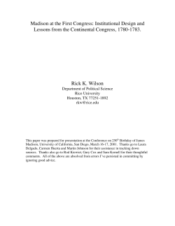 Madison at the First Congress