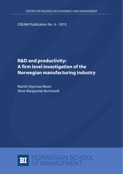 A firm level investigation of the Norwegian manufacturing industry