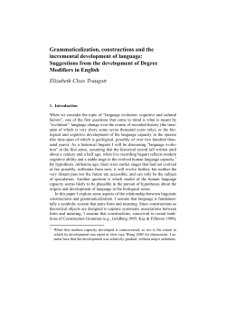 Grammaticalization, constructions and the incremental