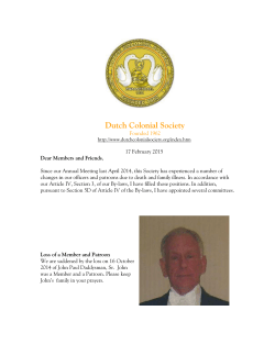 Letter from the President and Invitation to the 2015 Annual Meeting