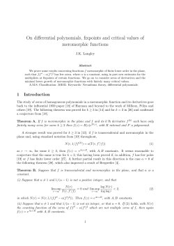 On differential polynomials, fixpoints and critical values of