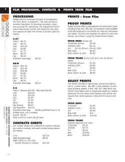 PROCESSING CONTACTS SHEETS PRINTS - Dodge