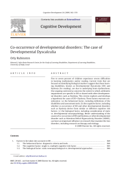 Co-occurrence of developmental disorders: The