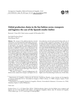 Global production chains in the fast fashion sector, transports and