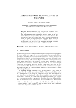 Differential Factors: Improved Attacks on