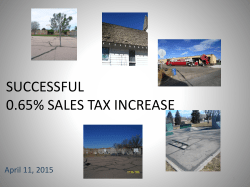 SUCCESSFUL 0.65% SALES TAX INCREASE