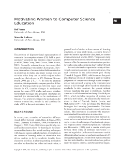 Motivating Women to Computer Science Education