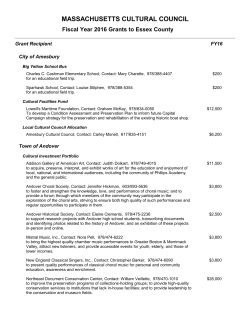 MASSACHUSETTS CULTURAL COUNCIL