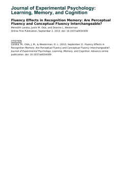 Fluency Effects in Recognition Memory: Are Perceptual Fluency and
