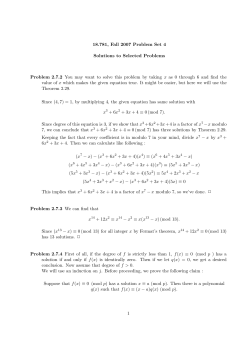 Solutions to Homework 4