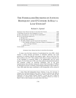 the federalism decisions of justices rehnquist and o`connor