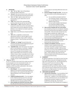 Electronic Funds Transfer Agreement - Pitney Bowes
