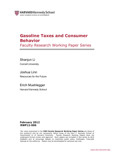 Gasoline Taxes and Consumer Behavior