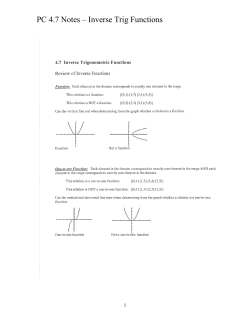 PC 4.7 Notes &ndash; Inverse Trig Functions