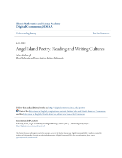 Angel Island Poetry: Reading and Writing Cultures