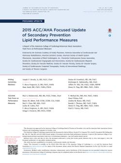 2015 ACC/AHA Focused Update of Secondary Prevention Lipid