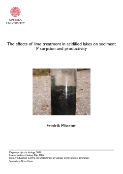 The effects of lime treatment in acidified lakes on P sorption