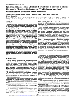 Selectivity of Rat and Human Glutathione S