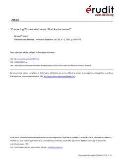 Connecting Women with Unions: What Are the Issues?