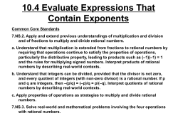 10.4 Evaluate Expressions That Contain Exponents