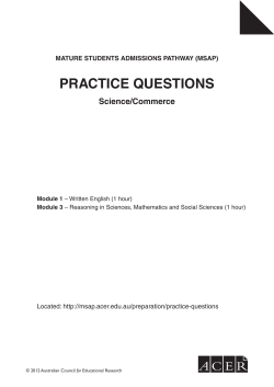 practice questions - MSAP Ireland