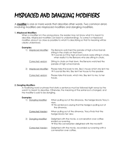 MISPLACED AND DANGLING MODIFIERS