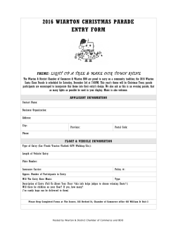2016 wiarton christmas parade entry form