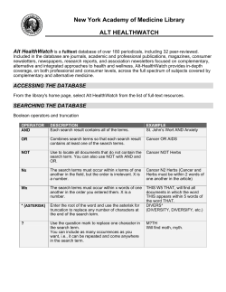 New York Academy of Medicine Library ALT HEALTHWATCH