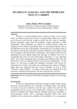 divorce in albania and the problems that it carries