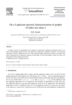 On a Laplacian spectral characterization of graphs of index less than 2