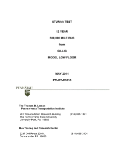 STURAA TEST 12 YEAR 500,000 MILE BUS from GILLIG MODEL