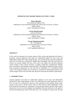 MINIMUM COST SEISMIC DESIGN OF STEEL TANKS Minas