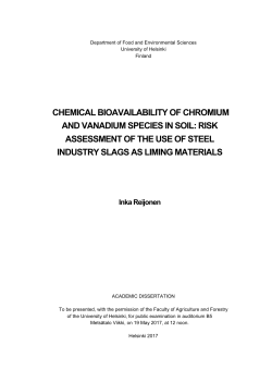 chemical bioavailability of chromium and vanadium species