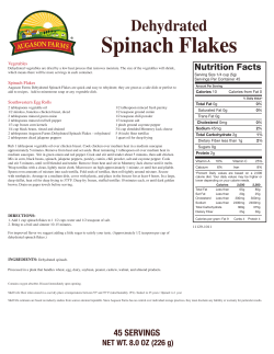 Spinach Flakes - Augason Farms