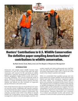 Hunters` Contributions to U.S. Wildlife Conservation The definitive