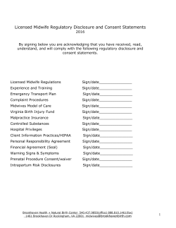 Client Intake Packet - BrookHaven Birth Center
