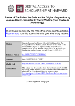 The Birth of the Gods and the Origins of Agriculture by Jacques
