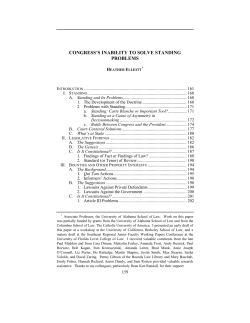 congress`s inability to solve standing problems