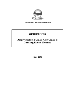Guidelines - Applying for a Class A or Class B Gaming Event Licence