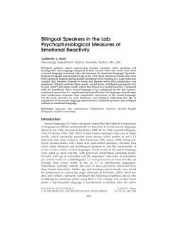 Bilingual Speakers in the Lab