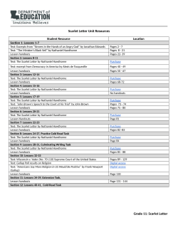 Scarlet Letter Unit Resources Grade 11: Scarlet Letter
