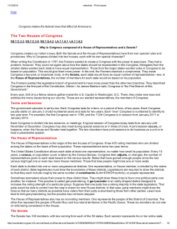 The Two Houses of Congress