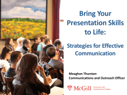 Bring Your Presentation Skills to Life