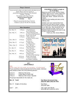 March 19, 2017 &ndash; Bulletin Insert
