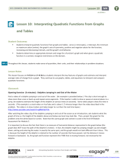 Lesson 10: Interpreting Quadratic Functions from